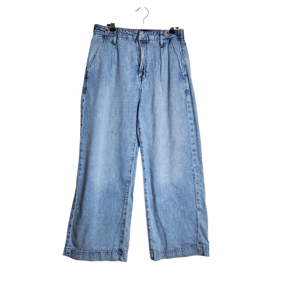 Gap Denim High Rise Wide-Leg Jeans Light Wash Blue 10/30R